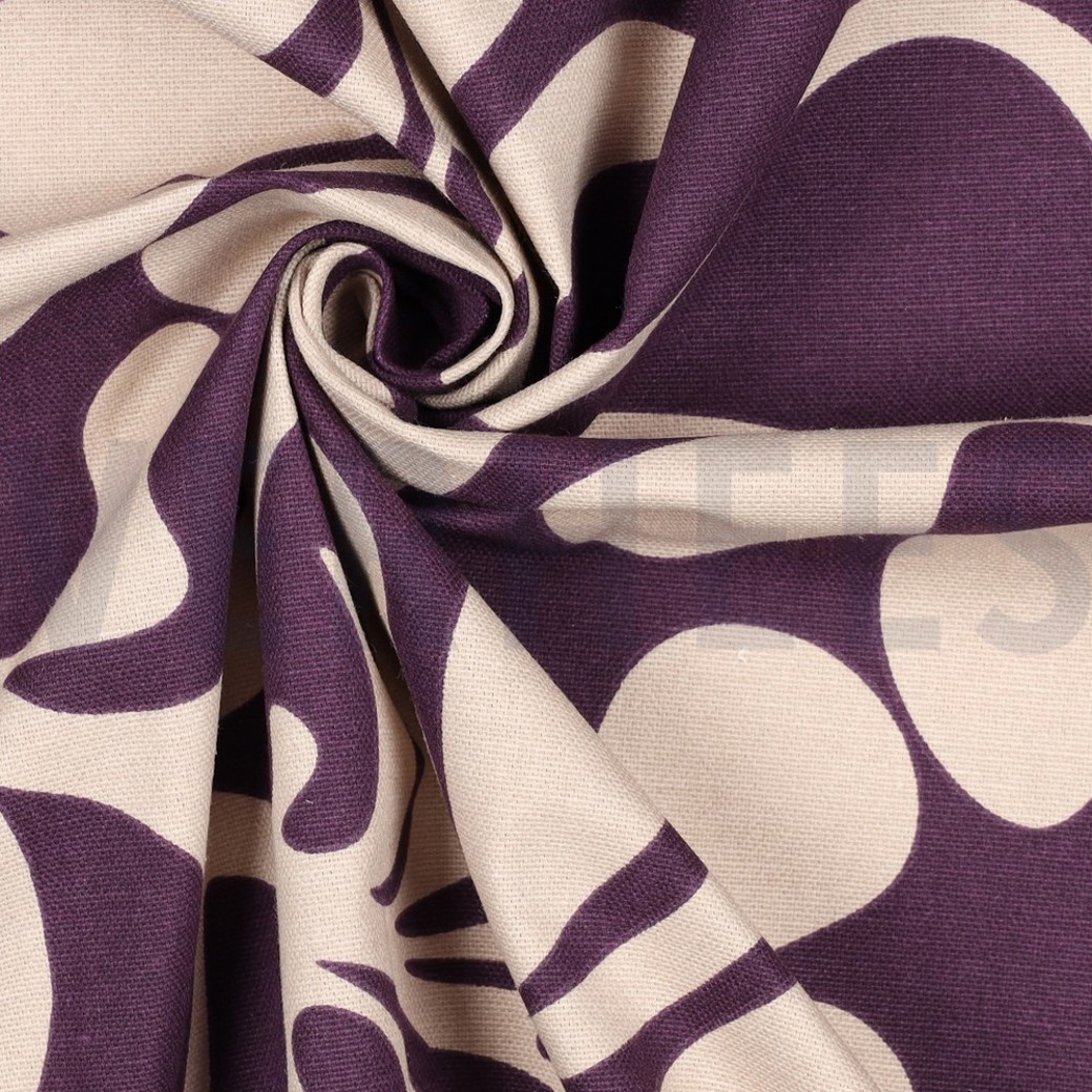 CANVAS VINTAGE LEAVES DARK PURPLE #3