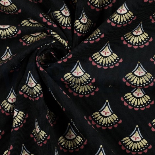 FEINCORD GLITZER BOHO SCHWARZ #7