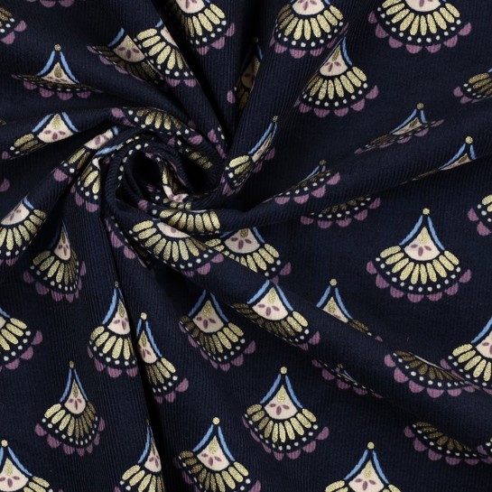 FEINCORD GLITZER BOHO MARINEBLAU #7