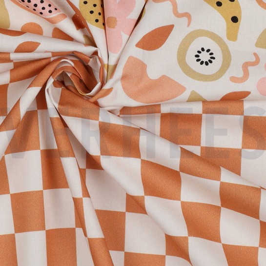 KATOENEN POPLIN FRUIT GEBROKEN WIT #7