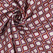 FINE POPLIN GEOMETRIC ECRU / DARK PURPLE (thumbnail) #3