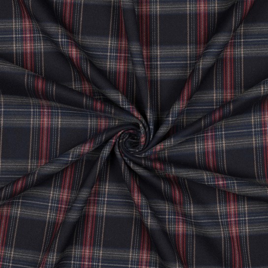 TARTAN CHECK MARINEBLAU / ROT / CAMEL #7