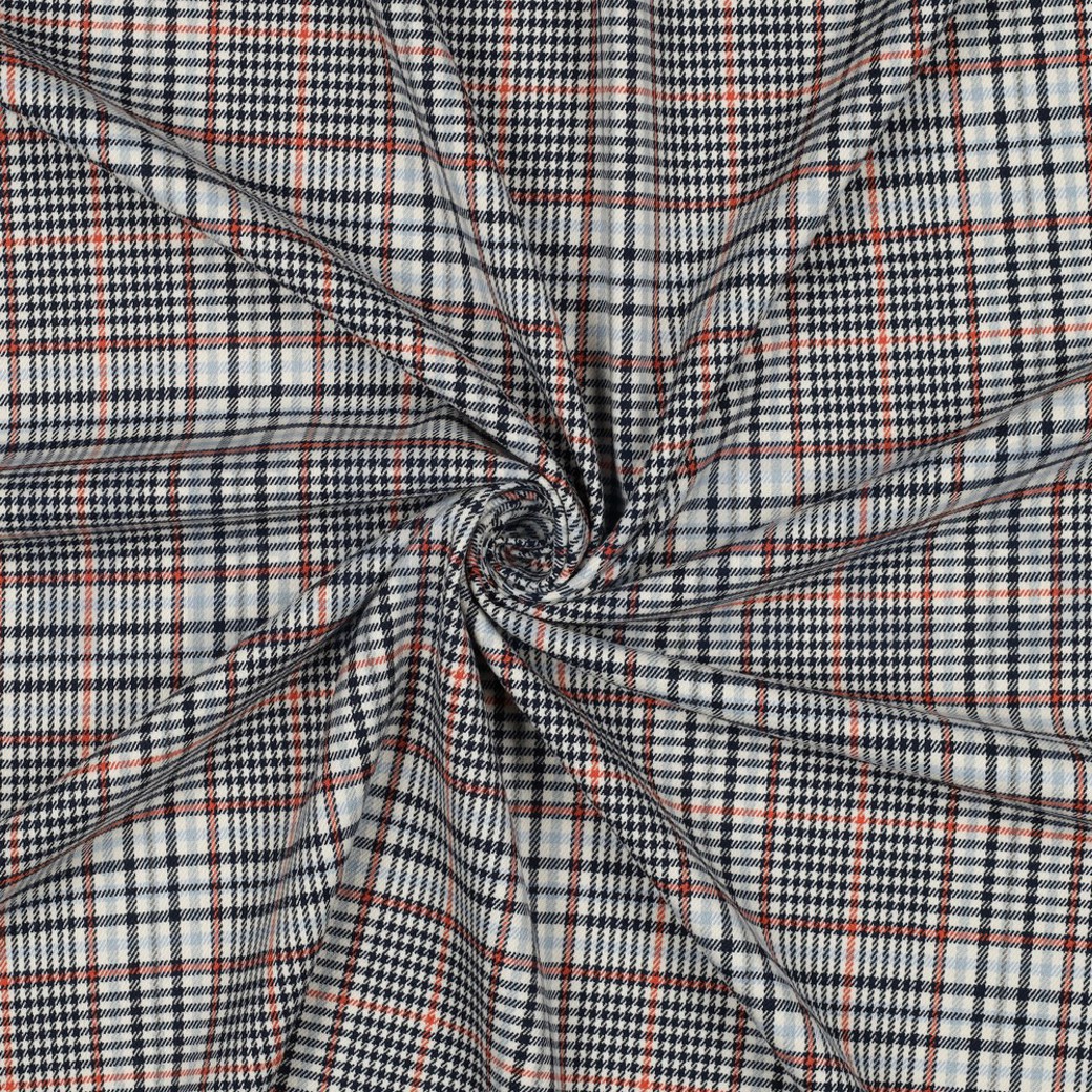 TARTAN CHECK ECRU/NAVY/ORANGE #3