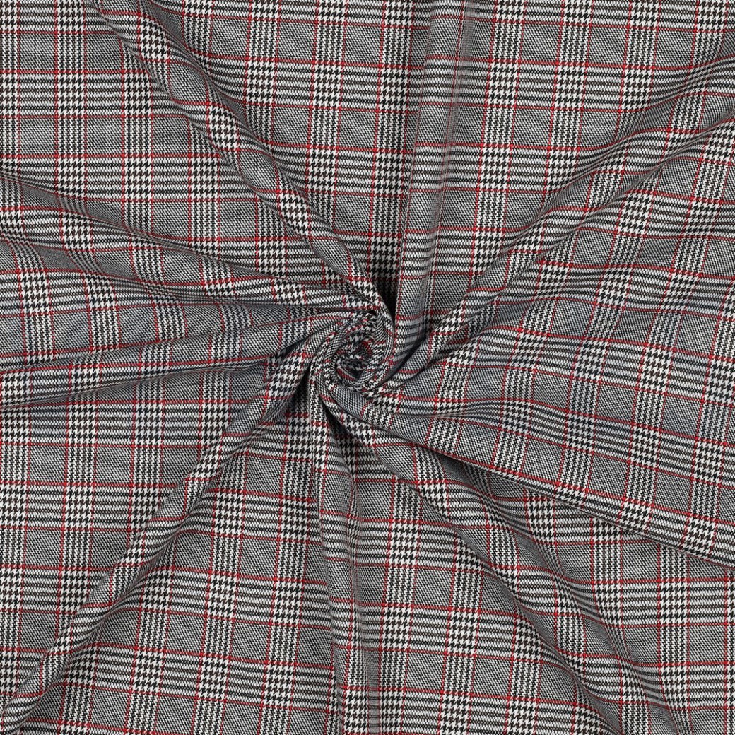 TARTAN CHECK BLACK/WHITE/RED #3