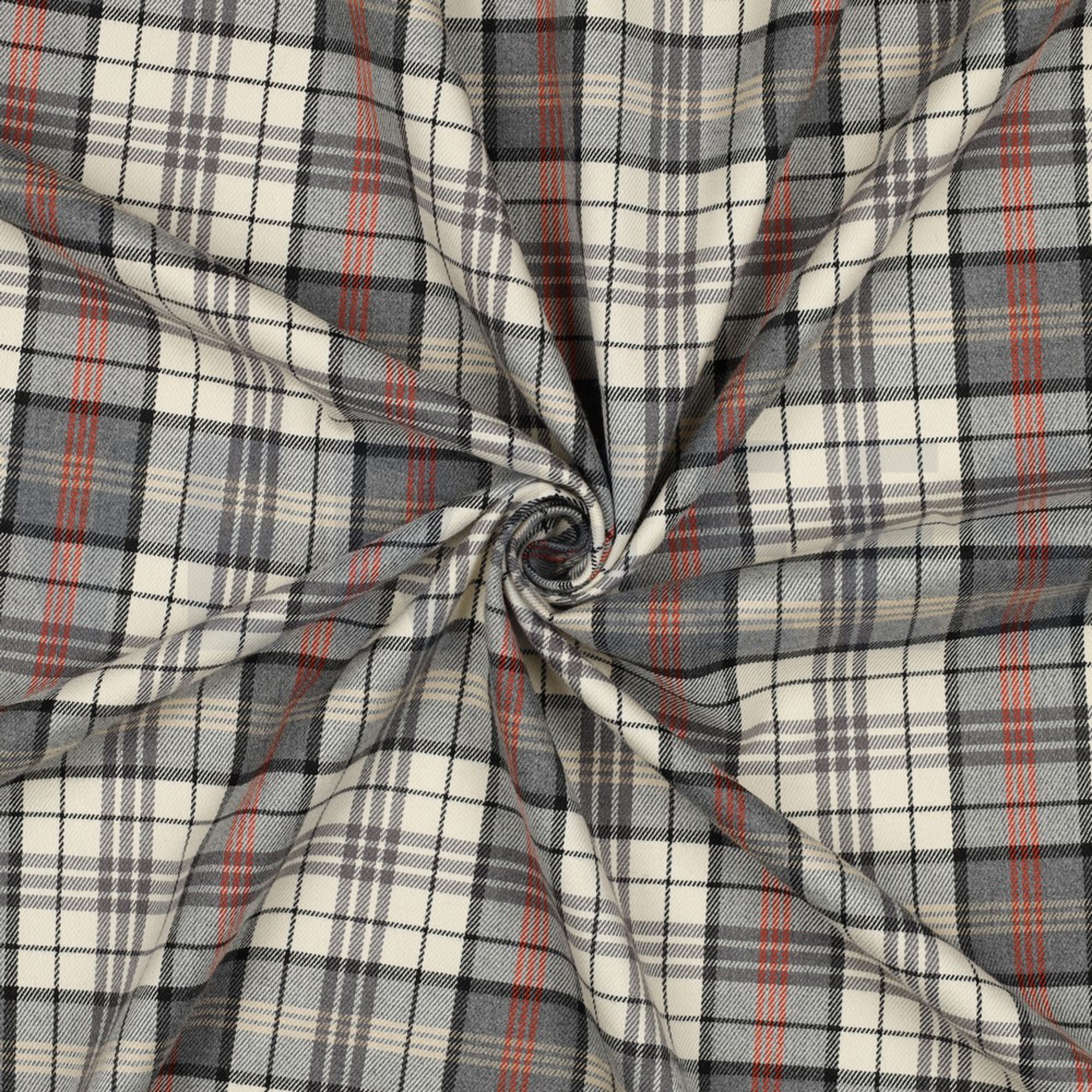 TARTAN CHECK ECRU/GREY/ORANGE (high resolution) #3