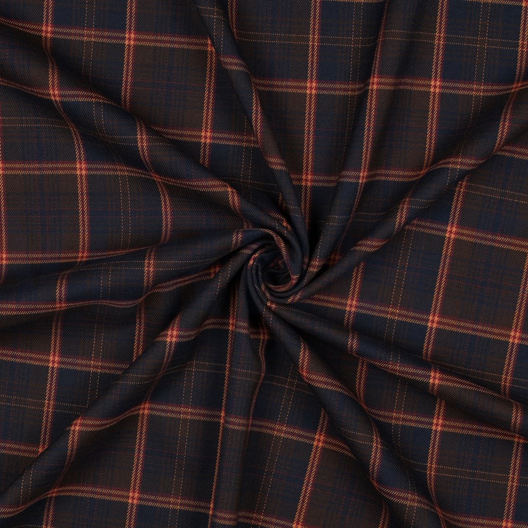 TARTAN CHECK NAVY/BROWN/CAMEL #3