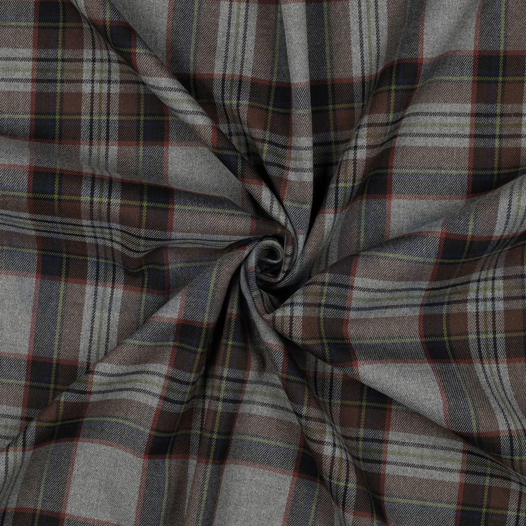 TARTAN CHECK GREY/BROWN/LIME #3