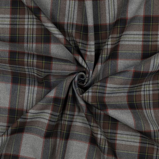 TARTAN CHECK GRIS / MARRON / CITRON VERT #7