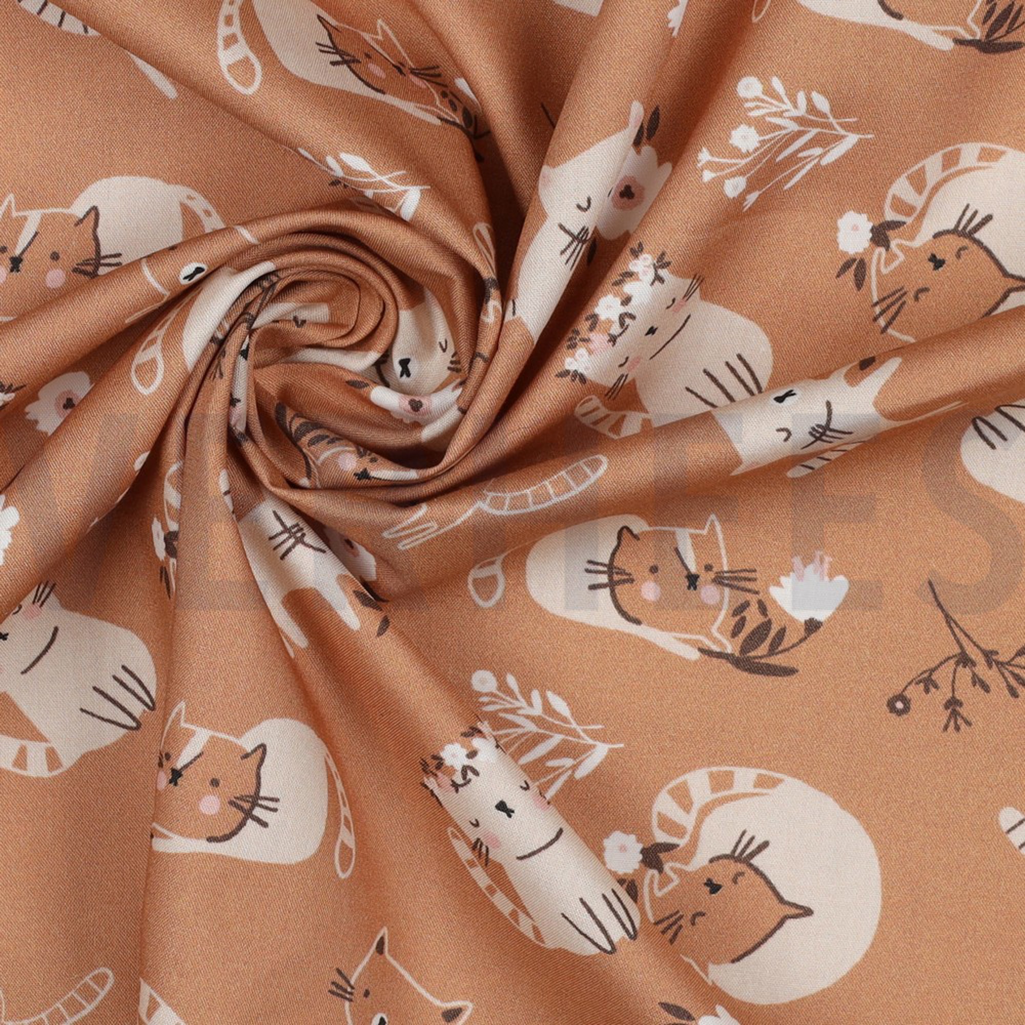 FINE POPLIN GOTS CATS PEACH (high resolution) #3
