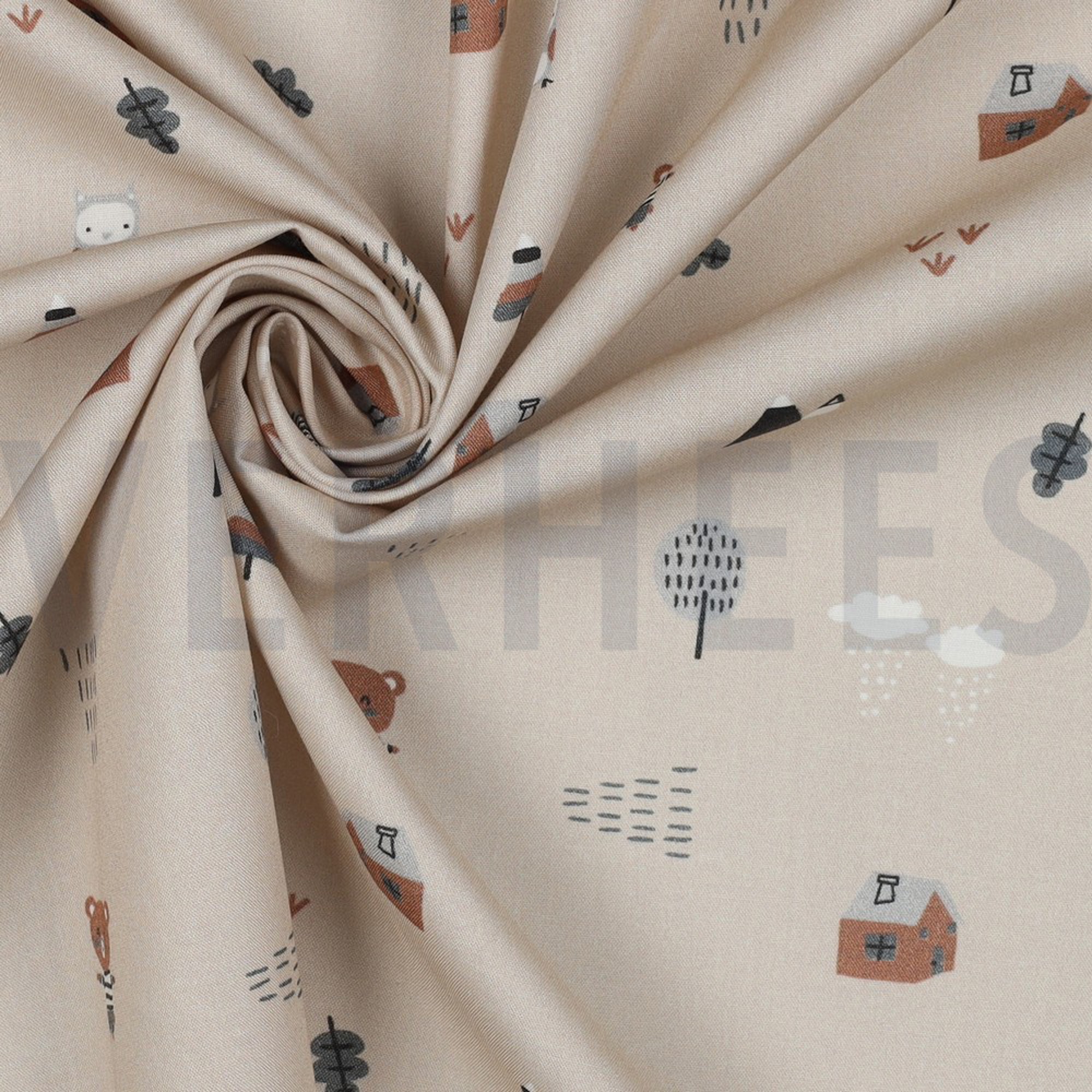 FINE POPLIN GOTS SWEET BEARS TAUPE (high resolution) #3