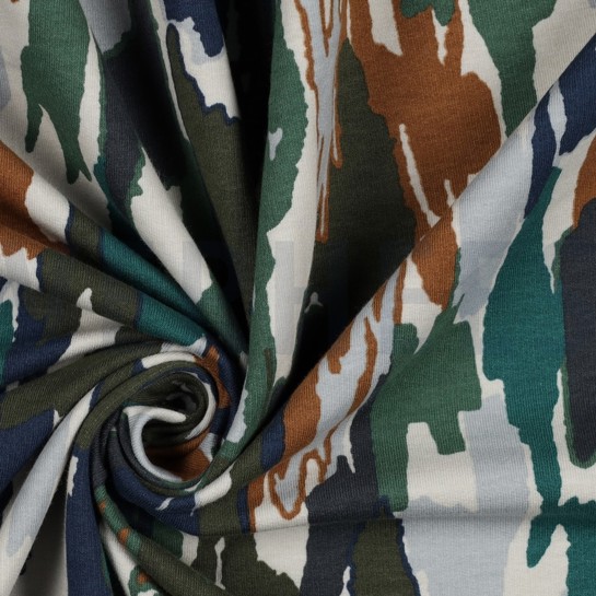 SOFT SWEAT ABSTRACT MALEREI ARMEEGRÜN #7