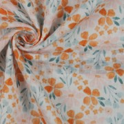 DOUBLE GAUZE DIGITAL FLOWERS WHITE (thumbnail) #3