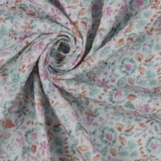 DOUBLE GAUZE GOTS DIGITAL FLOWERS WHITE/PETROL (thumbnail) #3