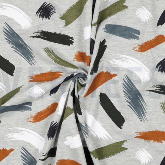 SOFT SWEAT MELANGE PINSELSTRICHE GRAU MELIERT #7