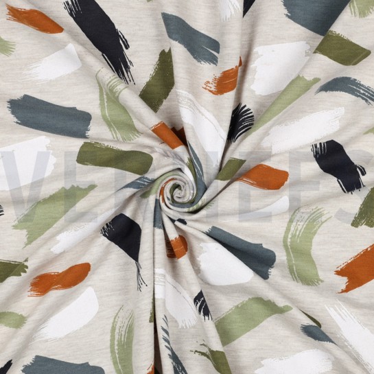 SOFT SWEAT MELANGE BORSTELSTROKEN ZAND GEMÊLEERD #7