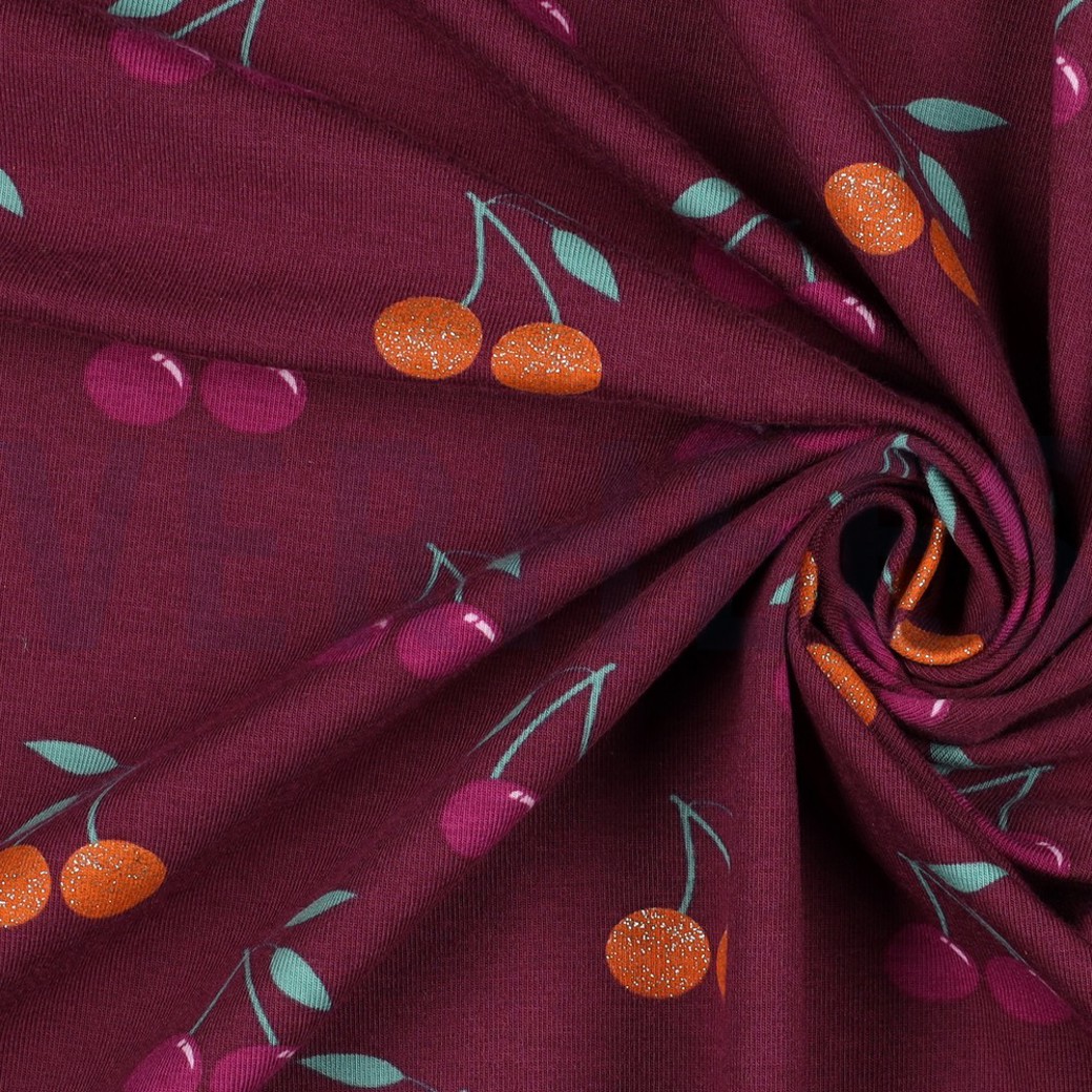 JERSEY GLITTER CHERRIES BERRY #3