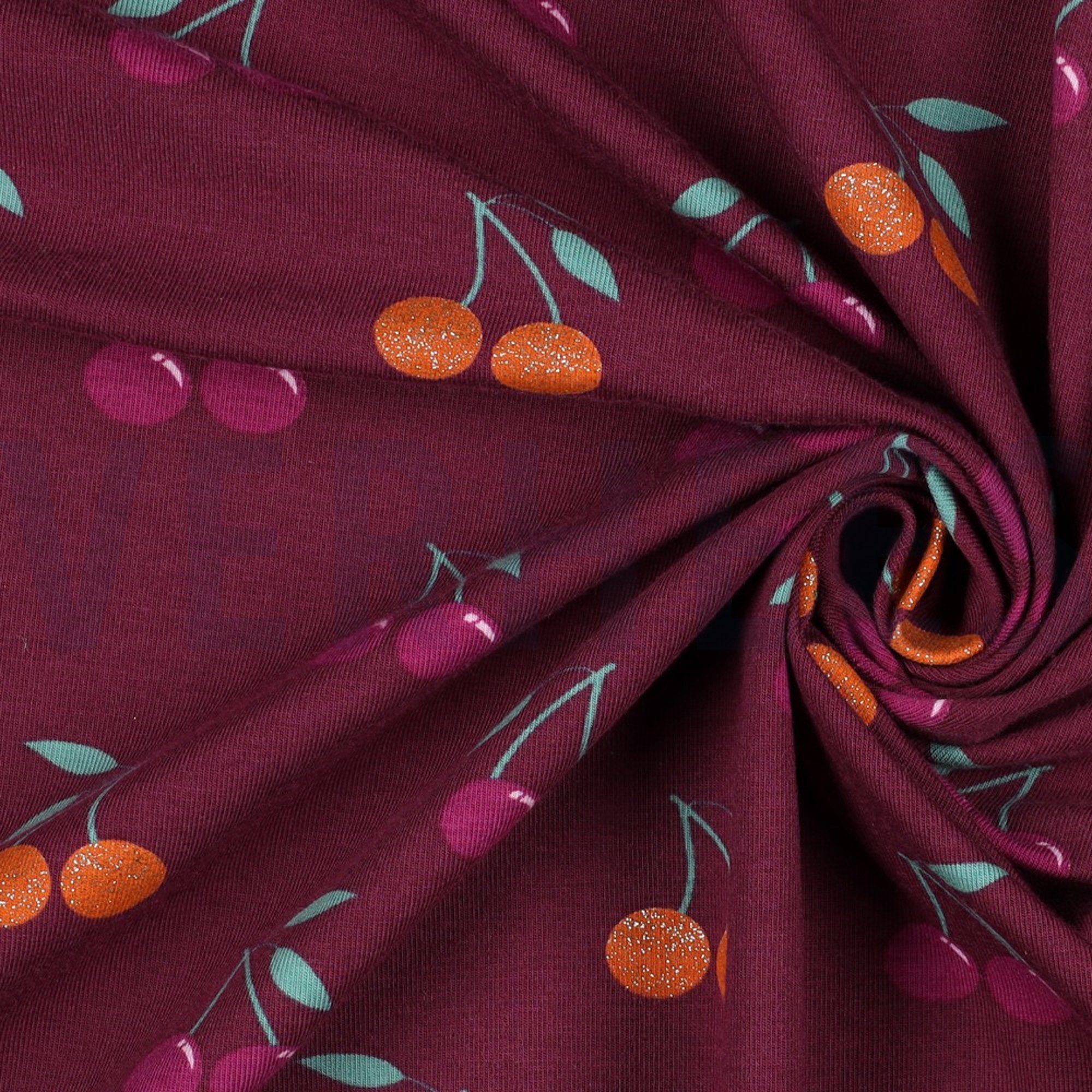 JERSEY GLITTER CHERRIES BERRY (high resolution) #3