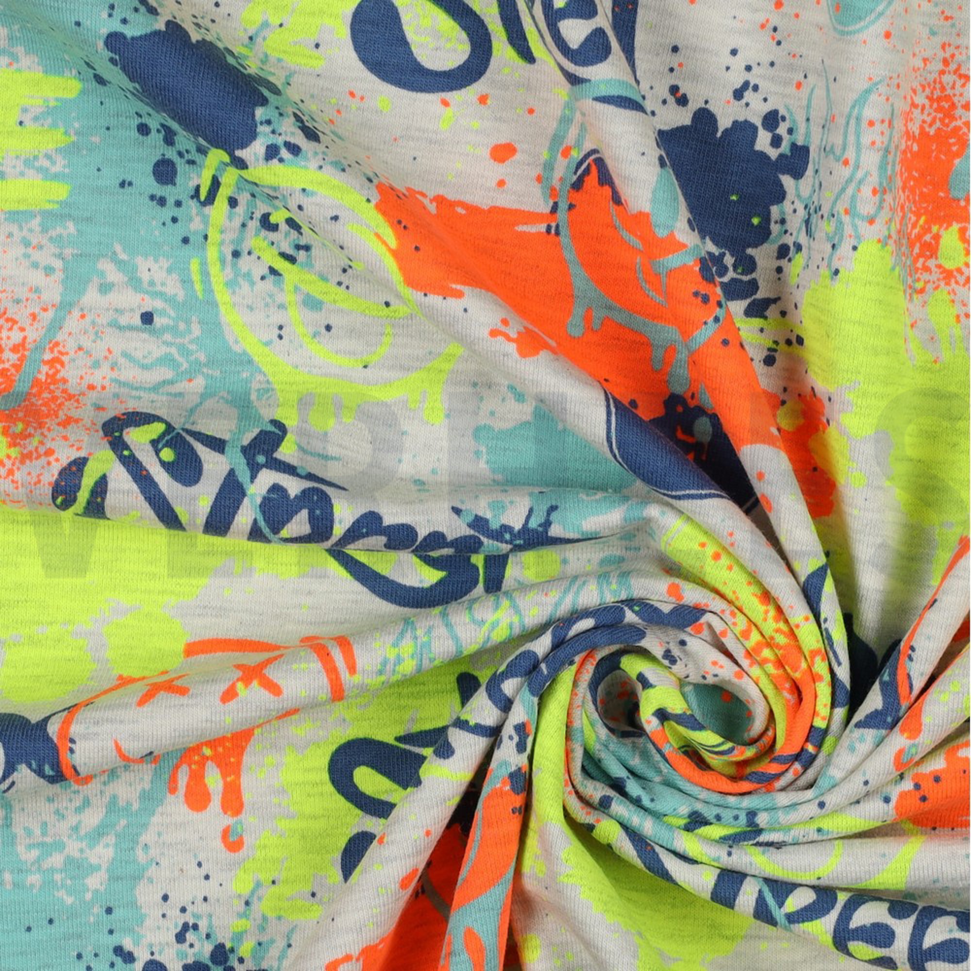 JERSEY MELANGE NEON GRAFFITI ECRU MELANGE (high resolution) #3