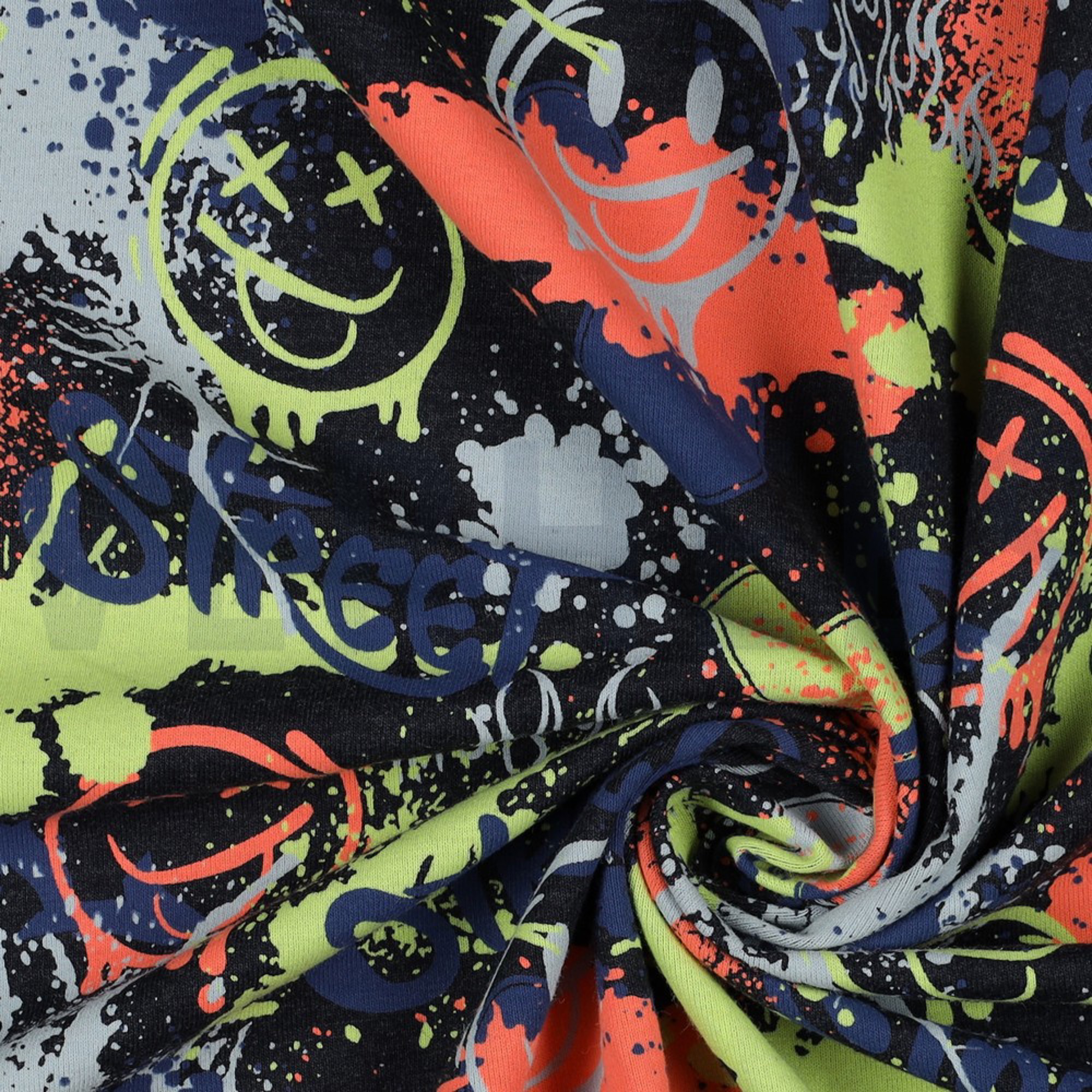 JERSEY MELANGE NEON GRAFFITI INDIGO MELANGE (high resolution) #3