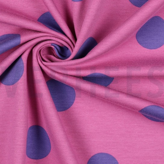 FRENCH TERRY BIG DOTS FUCHSIA #7
