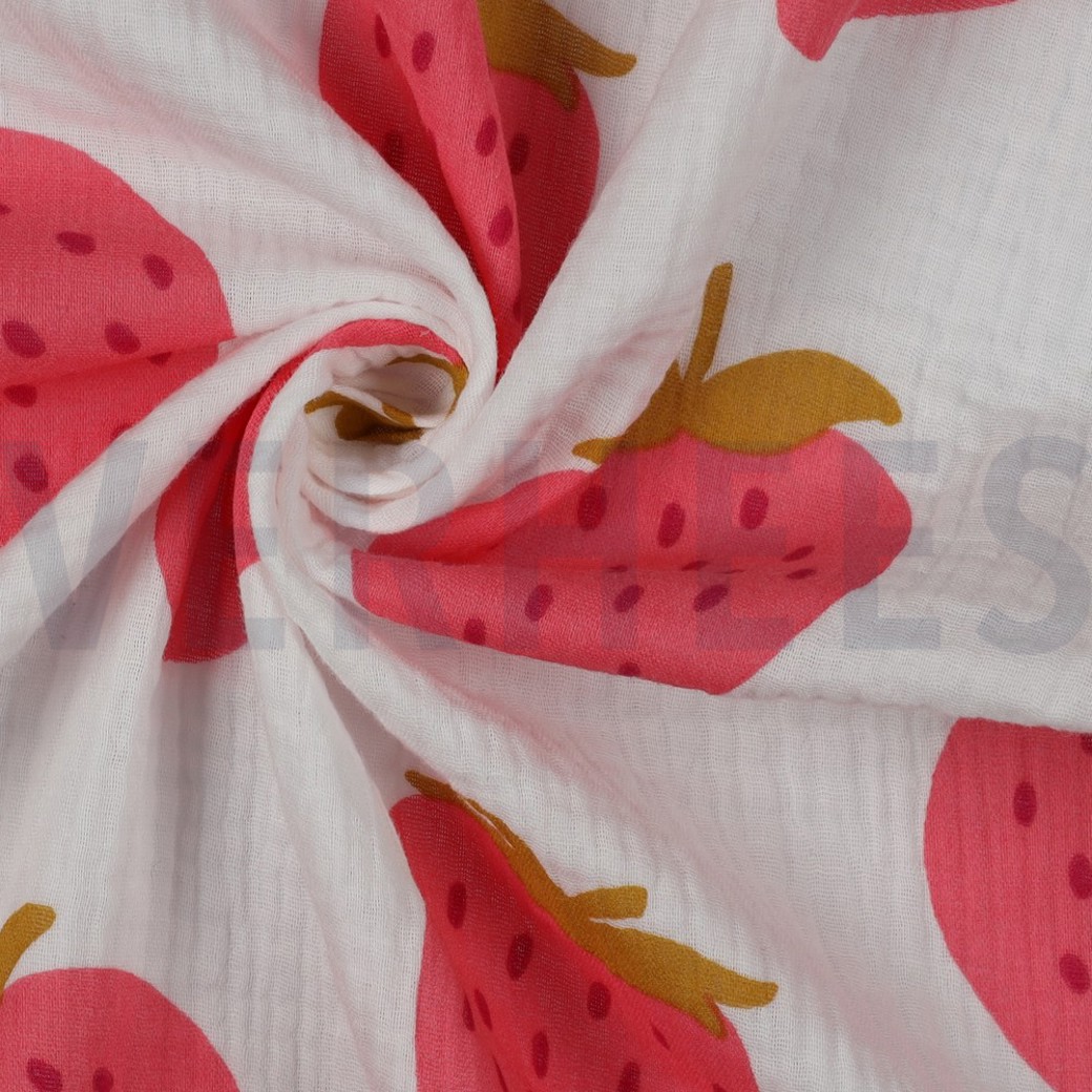 DOUBLE GAUZE STRAWBERRIES OFF-WHITE #3