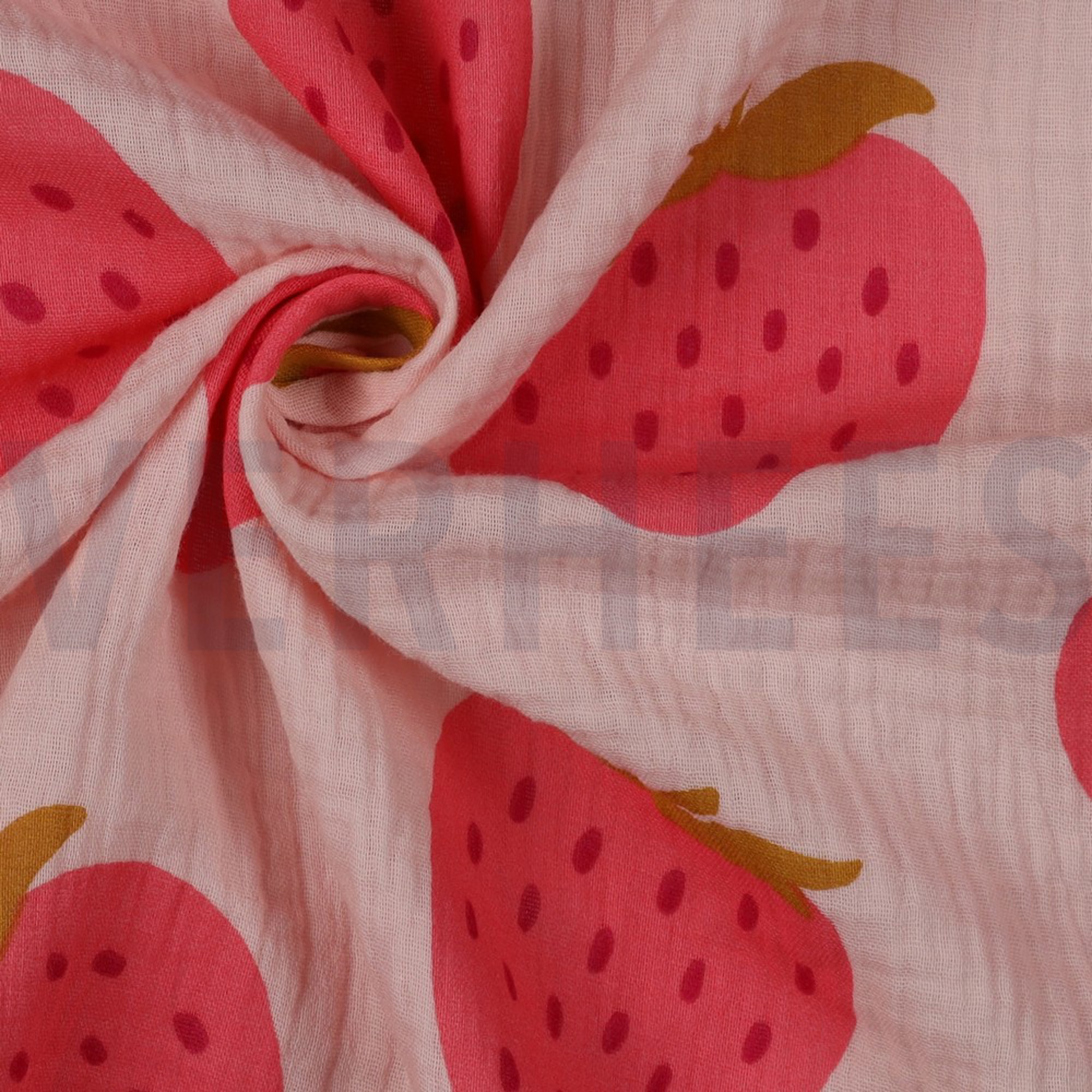 DOUBLE GAUZE STRAWBERRIES LIGHT ROSE (high resolution) #3