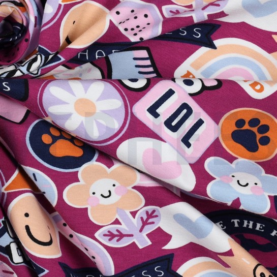 JERSEY PATCHES UND STREIFEN FUCHSIE #7