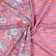 FRENCH TERRY ABSTRACT FLOWERS PURPLE (thumbnail) #3