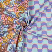 FRENCH TERRY ABSTRACT FLOWERS BLUE (thumbnail) #3