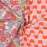 FRENCH TERRY ABSTRACT FLOWERS PINK (thumbnail) #3