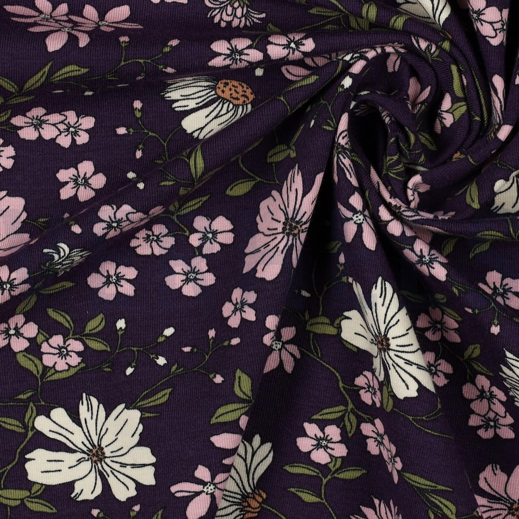 JERSEY FLOWERS PURPLE #3
