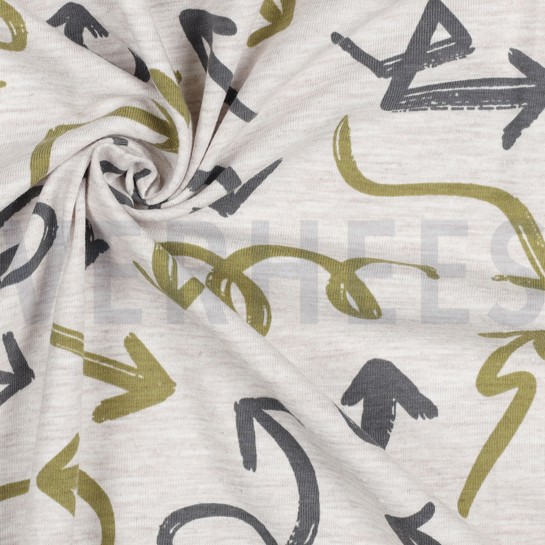 JERSEY MELANGE PFEILE BEIGE MELIERT #7