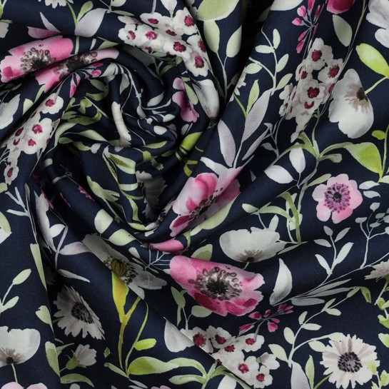 SOFTSHELL DIGITAL FLOWERS NAVY #7