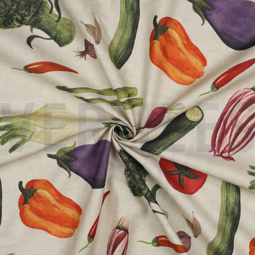 CANVAS DIGITAL VEGETABLES ECRU #3