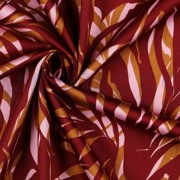 COTTON SATIN LEAVES BORDEAUX (thumbnail) #3