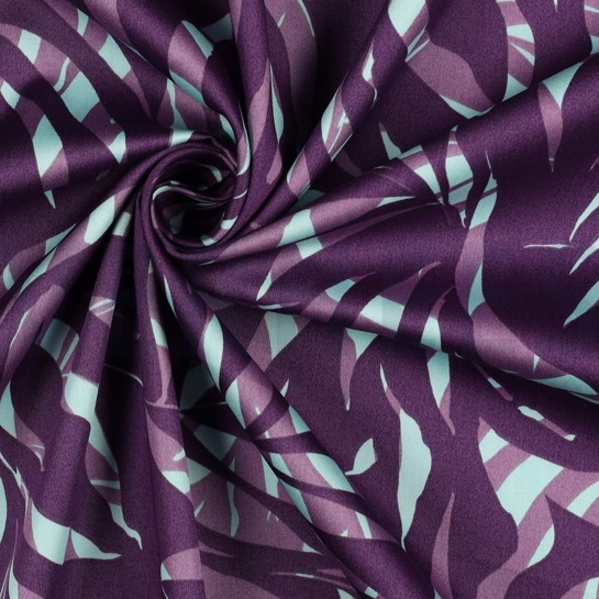 COTTON SATIN LEAVES PURPLE #7