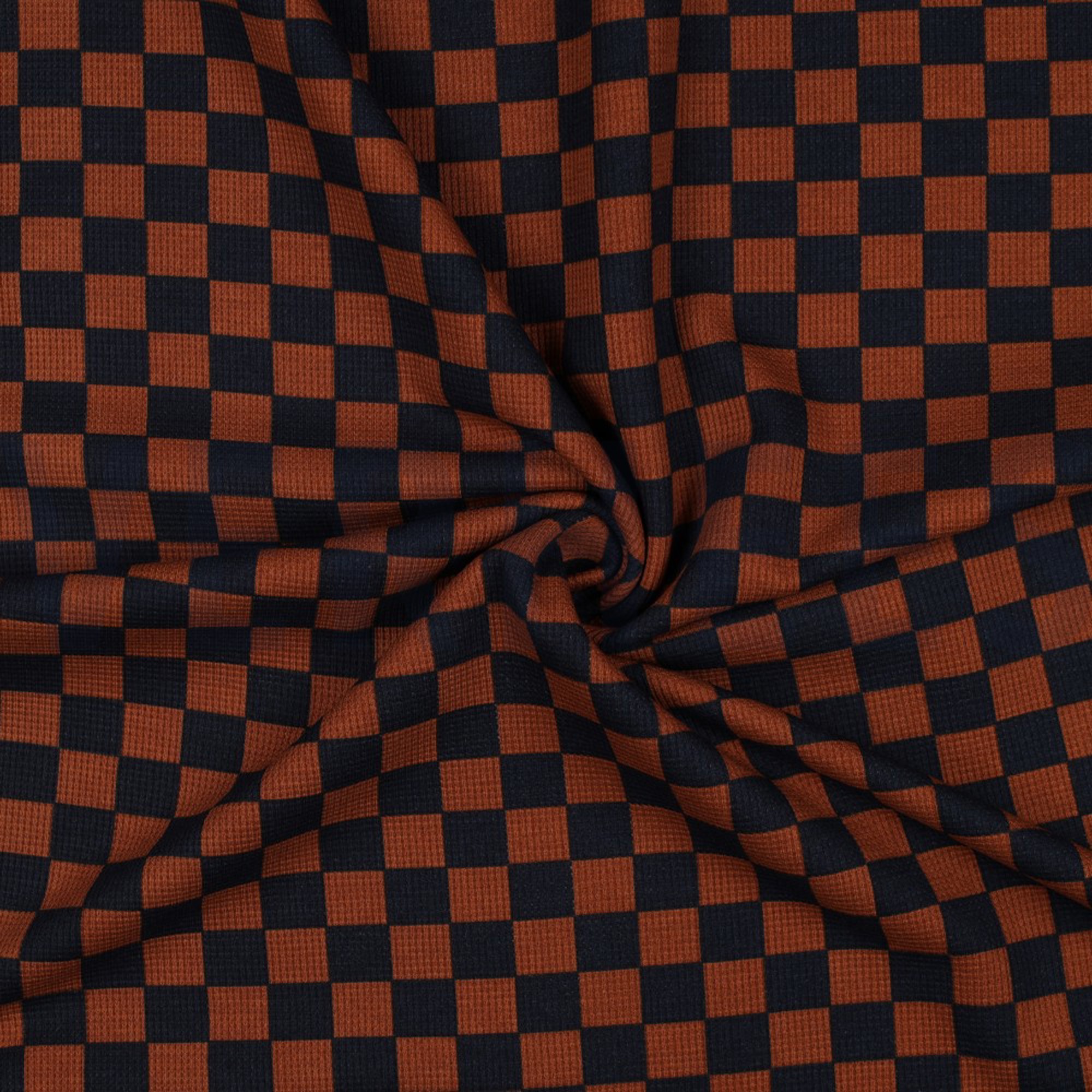 WAFFLE JERSEY CHECK BROWN (high resolution) #3