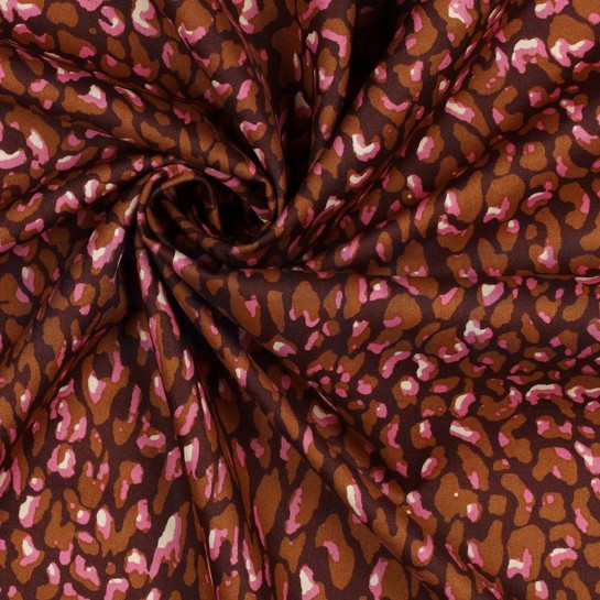 BAUMWOLLE VOILE TIERHAUT BORDEAUXROT #7