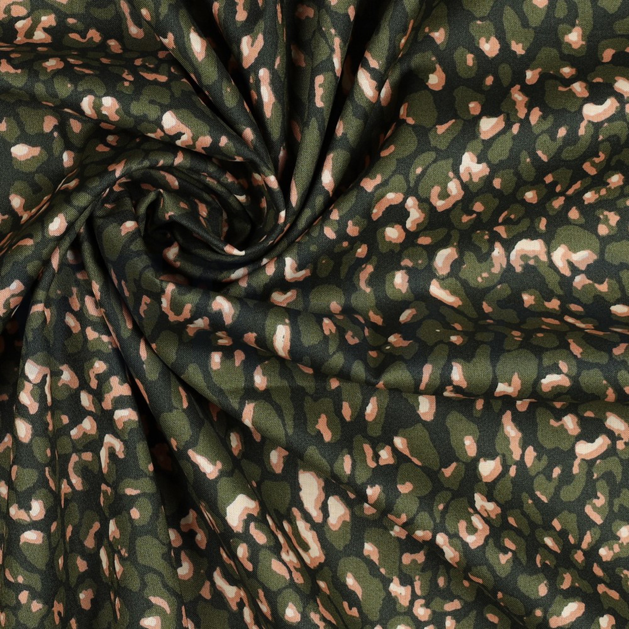 COTTON VOILE ANIMAL SKIN DARK GREEN (high resolution) #3