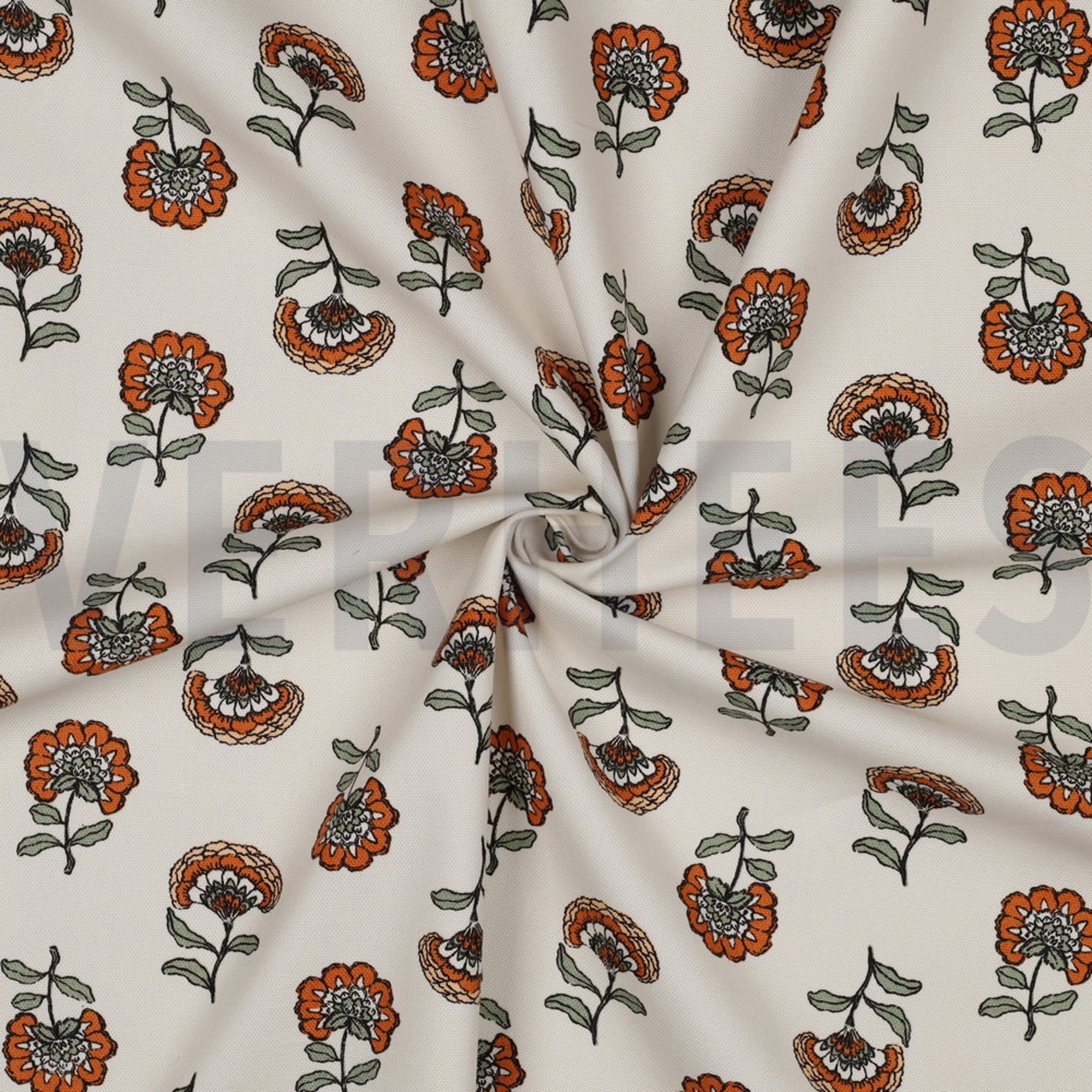 CANVAS FLOWERS SAGE/ORANGE (high resolution) #3