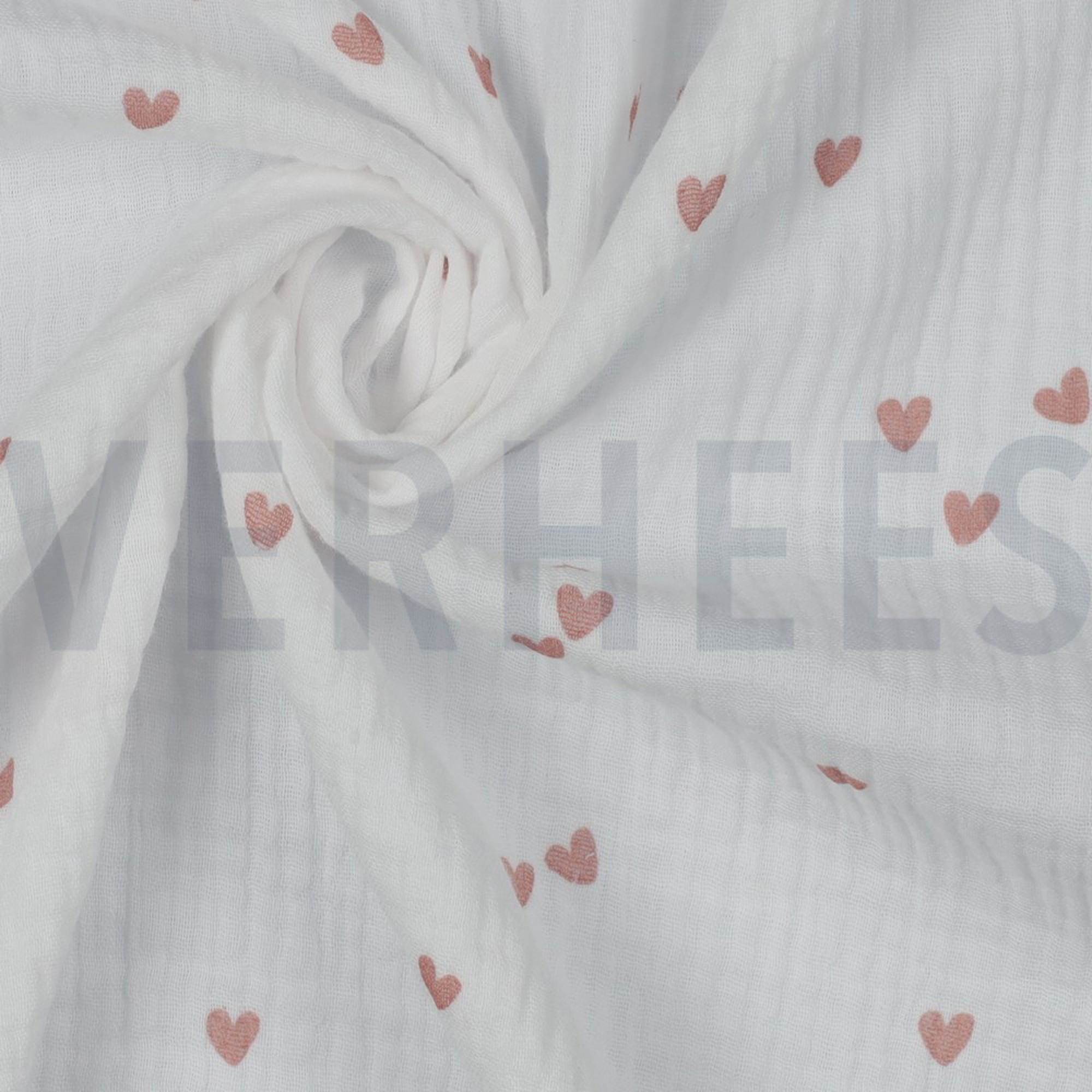 DOUBLE GAUZE SMALL HEARTS WHITE (high resolution) #3
