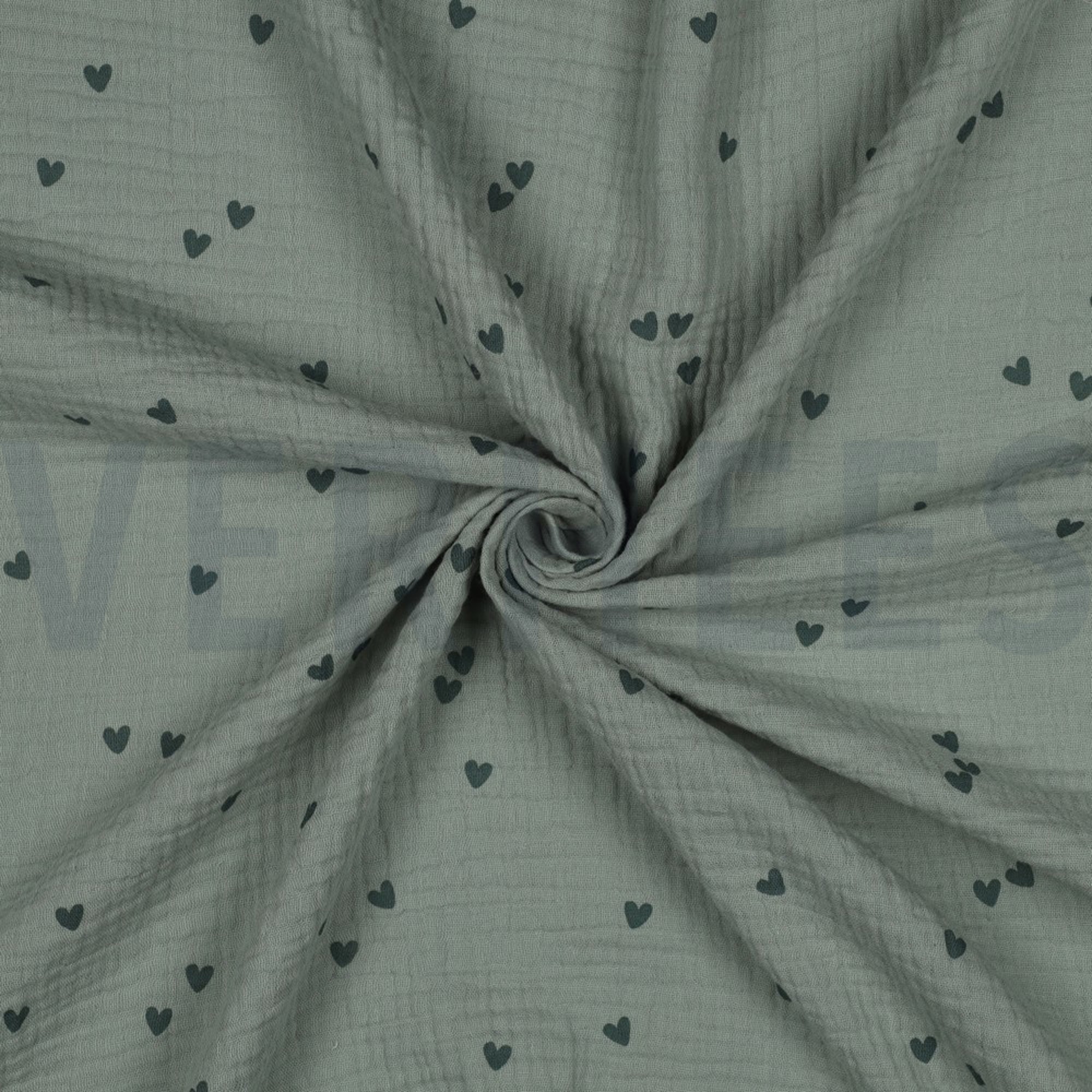 DOUBLE GAUZE SMALL HEARTS NILE (high resolution) #3