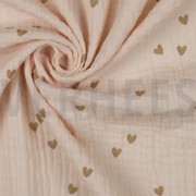 DOUBLE GAUZE SMALL HEARTS SAND (thumbnail) #3