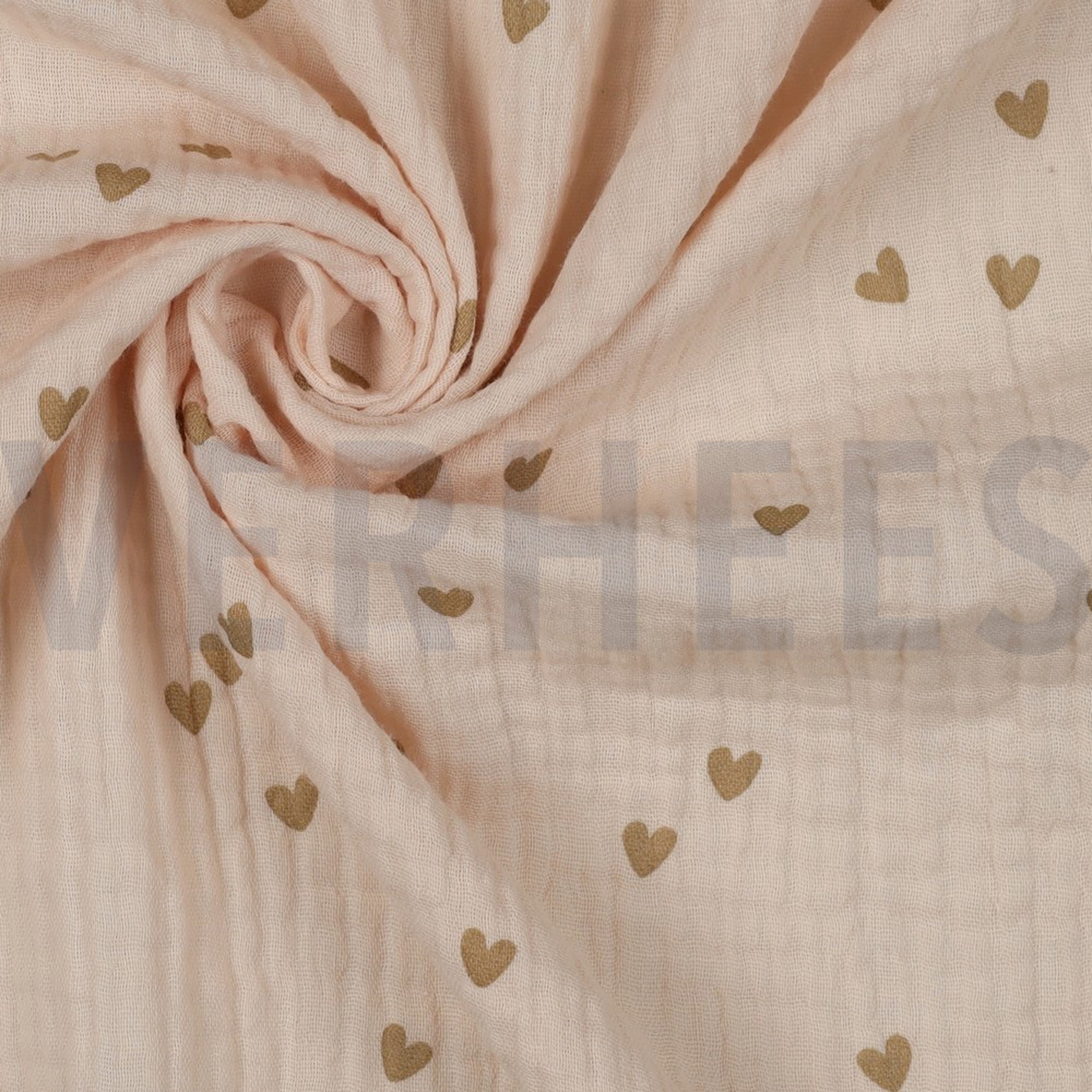 DOUBLE GAUZE SMALL HEARTS SAND (high resolution) #3