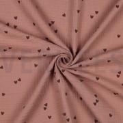 DOUBLE GAUZE SMALL HEARTS MOCHA (thumbnail) #3