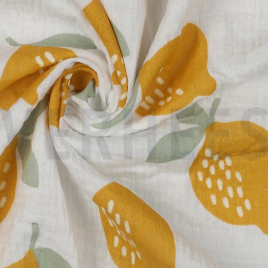 DOUBLE GAUZE CITROENEN WIT #7