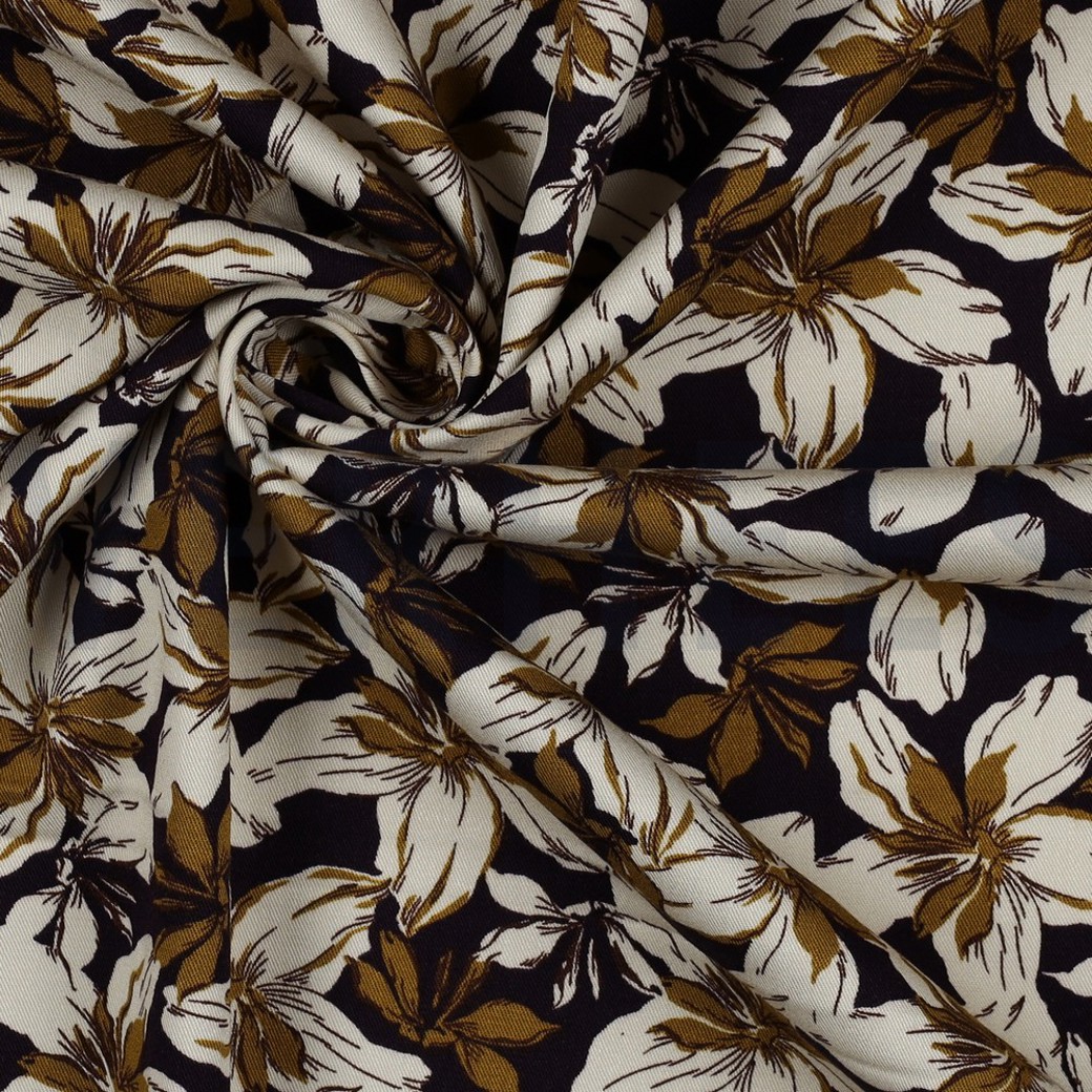 ROSELLA STRETCH FLOWERS DARK PURPLE #3