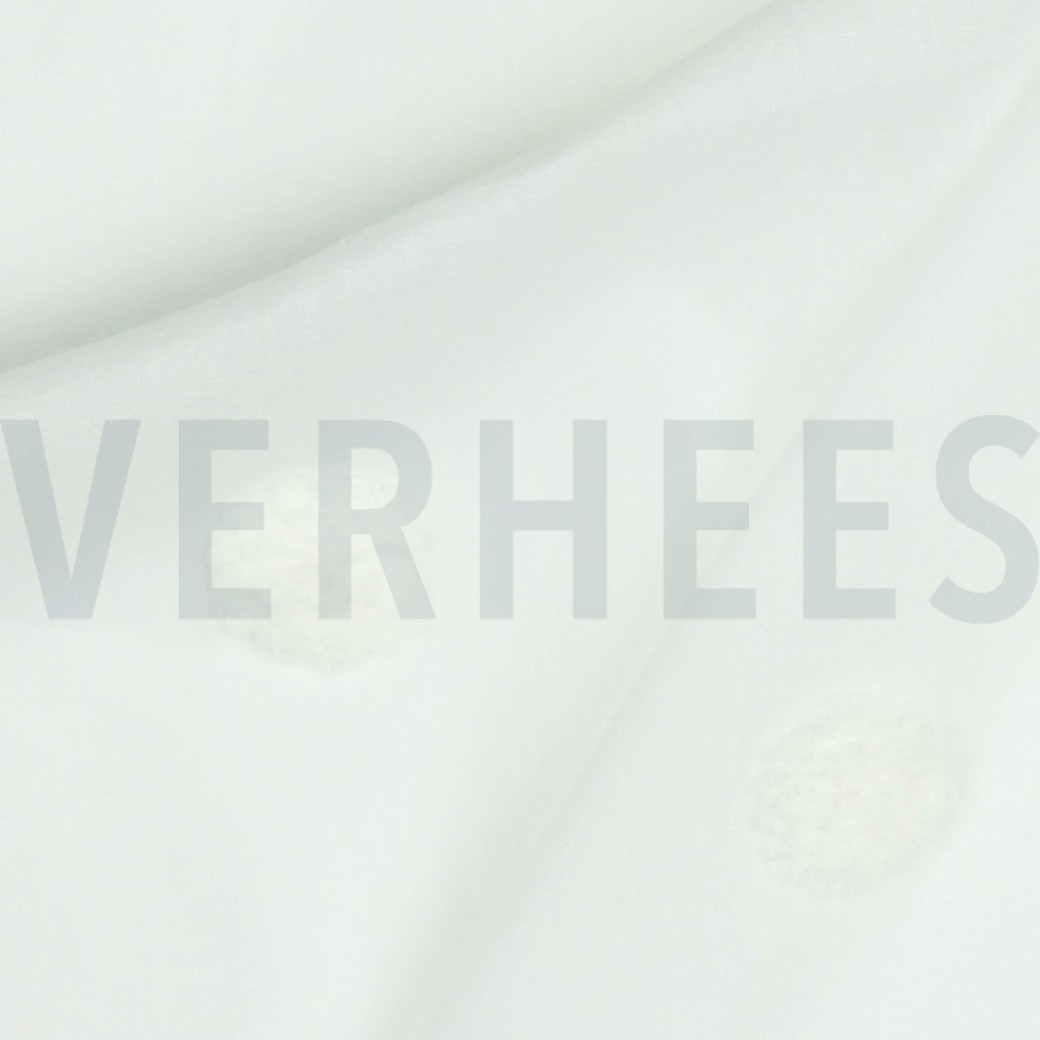 COTTON VOILE DOTS WHITE / WHITE #3