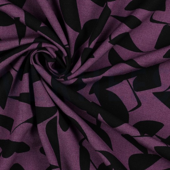 VISKOSE POPELINE STRETCH ABSTRACT LILA/VIOLETT #7