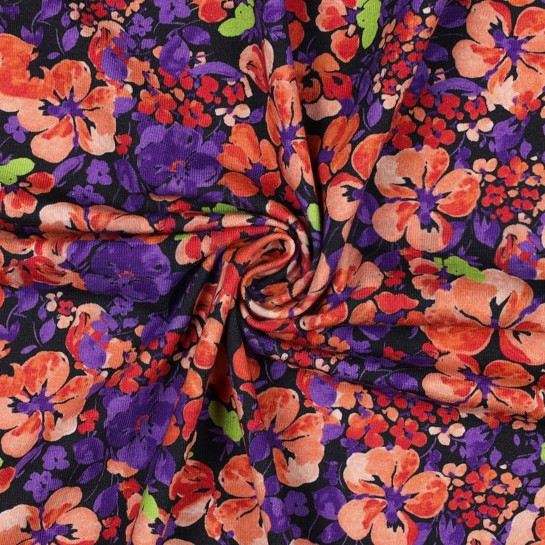 JERSEY DIGITAL BLUMEN MARINEBLAU #7